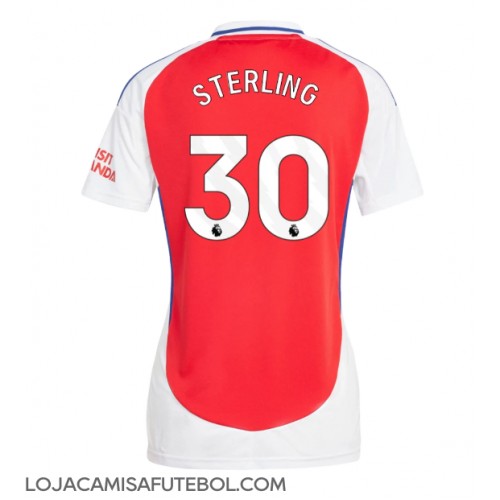 Camisa de Futebol Arsenal Raheem Sterling #30 Equipamento Principal Mulheres 2024-25 Manga Curta